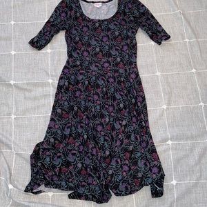 LuLaRoe black floral dress